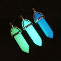 Night-Light Stone Pendant, with Zinc Alloy, Geometrical Pattern, DIY 