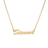 Collar de Acero Inoxidable, acero inoxidable 304, con 1.97inch extender cadena, Recubrimiento iónico al vacío, Cada texto personalizado debe tener menos de 10 letras & Joyería & para mujer, dorado, longitud:aproximado 17.72 Inch, Vendido por UD