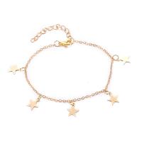 Moda pulseras de la aleación de Zinc, Estrella, chapado en color dorado, Ajustable & Joyería & para mujer, dorado, 10mm, longitud:21 cm, Vendido por UD