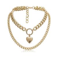 Zinc Alloy Necklace, Heart, plated, Double Layer & fashion jewelry & for woman cm, 43 cm 