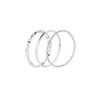 plata de ley 925 Anillo de dedo Cuff, Donut, Ajustable & diferentes estilos para la opción & para mujer, plateado, Vendido por UD