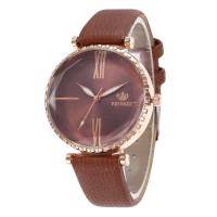 Women Wrist Watch, Zinc Alloy, with PU Leather & Glass, waterproofless & Chinese movement & for woman 36*8mm 