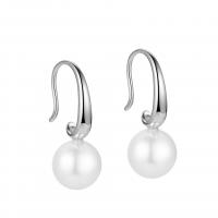 Pendiente de gota de perlas de plata esterlina, Plata de ley 925, con Shell Pearl, chapado, Joyería & para mujer, más colores para la opción, 25mm, Vendido por Par