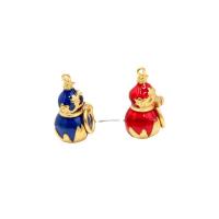 Enamel Brass Pendants, Calabash, gold color plated, Hand-Painted Enamel Glaze 