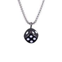 Chaîne en alliage de zinc de fer Collier Pull, Chaîne en acier inoxydable 316L, avec Pendentif en alliage de zinc, cubesdé à jouer, Placage, unisexe, plus de couleurs à choisir Environ 27.55 pouce, Vendu par PC