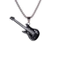 Chaîne en alliage de zinc de fer Collier Pull, Chaîne en acier inoxydable 316L, avec Pendentif en alliage de zinc, guitare, Placage, unisexe & émail, plus de couleurs à choisir Environ 27.55 pouce, Vendu par PC