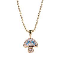 Collier en laiton cubique Zircon Micro Pave, champignon, Placage, pavé de micro zircon & pour femme, plus de couleurs à choisir Environ 17.71 pouce, Vendu par PC