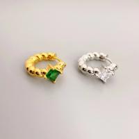 Messing Huggie Ohrreifen, 18 K vergoldet, Modeschmuck & für Frau & mit Strass, keine, 14.5mm, verkauft von Paar