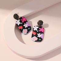 Resin Drop Earring, Zinc Alloy, with Resin, fashion jewelry & for woman 