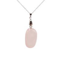 Natural Quartz Pendants, Rose Quartz, polished, for woman, pink, 10-30x20-50mm 