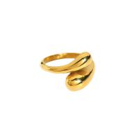 304 Edelstahl Manschette Fingerring, 18K vergoldet, Einstellbar & Modeschmuck & für Frau, goldfarben, 15.8mm, verkauft von PC