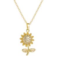 Collier en laiton cubique Zircon Micro Pave, Placage de couleur d'or, styles différents pour le choix & pavé de micro zircon & pour femme Environ 17.7 pouce, Vendu par PC