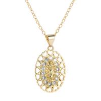 Collier en laiton cubique Zircon Micro Pave, Placage de couleur d'or, styles différents pour le choix & pavé de micro zircon & pour femme Environ 17.7 pouce, Vendu par PC