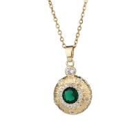 Collier en laiton cubique Zircon Micro Pave, Plaqué d'or, pavé de micro zircon & pour femme, plus de couleurs à choisir Environ 17.7 pouce, Vendu par PC