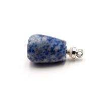 Gemstone Brass Pendants, Blue Speckle Stone, with Brass, plated, Unisex 