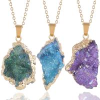 Natürliche Achat Anhänger Druzy, Eisquarz Achat, mit Messing, goldfarben plattiert, unisex, keine, 25x35mm, verkauft von PC