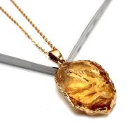 Natural Quartz Pendants, with Brass, irregular, gold color plated, Unisex 25-40mm 