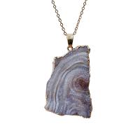 Natürliche Achat Anhänger Druzy, Eisquarz Achat, mit Messing, goldfarben plattiert, unisex, gemischte Farben, 40x45mm, verkauft von PC