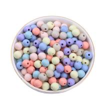 Solid Color Acrylic Beads, Round, DIY mixed colors 