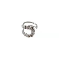 Messing Manschette Fingerring, Unregelmäßige, silberfarben plattiert, Modeschmuck & für Frau, Silberfarbe, 18mm, verkauft von PC