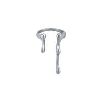 Zinc Alloy Cuff Finger Ring, irregular, silver color plated, fashion jewelry & for woman, silver color, 18mm 