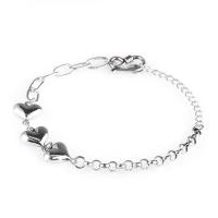 Sterling Silber Armbänder, 925 Sterling Silber, mit Verlängerungskettchen von 1.96 inch, imitiertes Thai Silber & für Frau, Silberfarbe, Länge:ca. 6.69 ZollInch, verkauft von PC