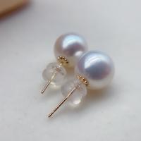 Akoya Cultured Pearls Stud Earring, fashion jewelry & for woman, white 