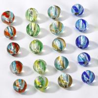 Abalorios de Cristal de Murano con Plata, con Hoja de plata, Esférico, engomada de gota, Bricolaje, más colores para la opción, 12mm, Vendido por UD