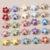 Bolas de porcelana de barniz del secado, Estrella, barniz de secado al horno, Bricolaje, más colores para la opción, 14mm, aproximado 26PCs/Sarta, Vendido por Sarta