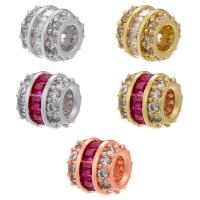 Cubic Zirconia Micro Pave Brass Beads, Round, plated, DIY & micro pave cubic zirconia 