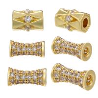 Cubic Zirconia Micro Pave Brass Beads, plated, DIY & micro pave cubic zirconia 