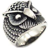 Acier titane bague, hibou, poli, normes différentes pour le choix & pour homme & noircir, couleur originale Vendu par PC