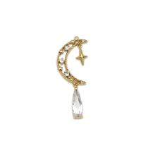 Cubique Pendentif en laiton zircon pavent, Lune et Etoile, Plaqué or 18K, pavé de micro zircon Vendu par PC