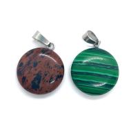 Gemstone Jewelry Pendant, Natural Stone, Flat Round & Unisex 