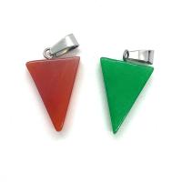 Gemstone Jewelry Pendant, Natural Stone, Triangle & Unisex 