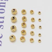 Beaucoup de perles de cuivre, laiton, Rond, Placage de couleur d'or, DIY & normes différentes pour le choix, doré, Vendu par PC