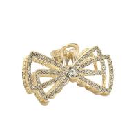 Hair Claw Clips, Zinc Alloy, with Plastic Pearl, gold color plated, fashion jewelry & for woman & with rhinestone, golden 