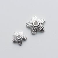 Sterling Silber Perlenkappen, 925 Sterling Silber, Blume, DIY & verschiedene Größen vorhanden, Silberfarbe, verkauft von PC