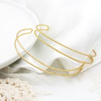 Brass Bangle Setting, 18K gold plated, DIY 56mm 