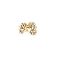 Brass Earring Stud Component, 18K gold plated, DIY & micro pave cubic zirconia 