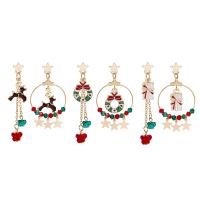 Christmas Earrings, Zinc Alloy, Christmas Design & for woman & enamel 