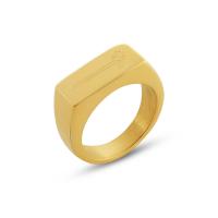 Titan Stahl Fingerring, Titanstahl, Vakuum-Ionen-Beschichtung, geschnitzed & verschiedene Größen vorhanden & für Frau, goldfarben, 7mm, verkauft von PC