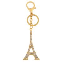 Zinc Alloy Key Clasp, Tower, plated, Unisex & with rhinestone 