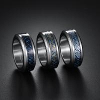 Titan Stahl Fingerring, Titanstahl, mit Kohlenstoff-Faser, Modeschmuck & unisex & verschiedene Größen vorhanden, keine, 8x2.3mm, verkauft von PC