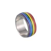 Ehepaar Fingerringe, Titanstahl, Modeschmuck & Regenbogen-design & unisex & verschiedene Größen vorhanden, regenbogenfarben, 8x2.3mm, verkauft von PC