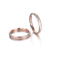 Titan Stahl Fingerring, Titanstahl, Vakuum-Ionen-Beschichtung, Modeschmuck & unisex & verschiedene Größen vorhanden, Roségold, 4mm, verkauft von PC