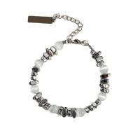 Moda pulseras de la aleación de Zinc, con Ojo de gato, con 6cm extender cadena, chapado en color de plata, Remiendo & Joyería & unisexo, color mixto, longitud:aproximado 18 cm, Vendido por UD