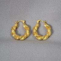 des anneaux de cuivre, laiton, Plaqué de couleur d'or antique, bijoux de mode & pour femme, couleur or antique, 23mm, Vendu par paire