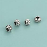 Sterling Silber Spacer Perlen, 925 Sterling Silber, Vintage & DIY, 6x3.3mm, Bohrung:ca. 2.3mm, verkauft von PC