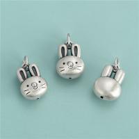 Pendentifs animaux en argent, argent sterling 925, lapin, DIY, argent Environ 4mm, Vendu par PC